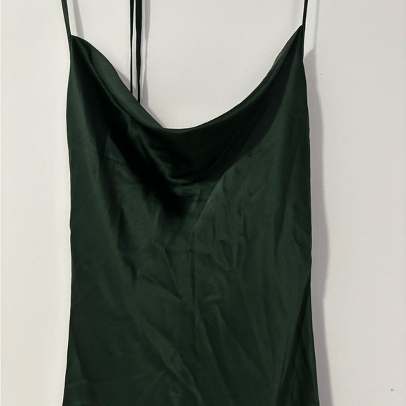 Silk Maison Lounge Cowl Neck Mini Silk Slip Dress - NOT lime green - Picture 5 of 8